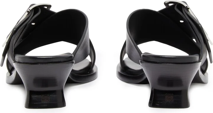 Heeled vegetal leather sandals - Image 4