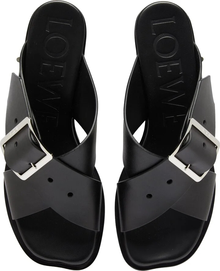Heeled vegetal leather sandals - Image 5