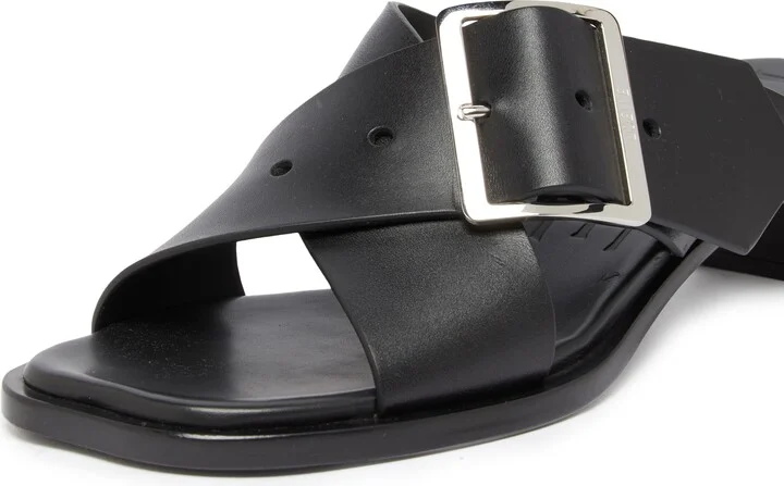 Heeled vegetal leather sandals - Image 6