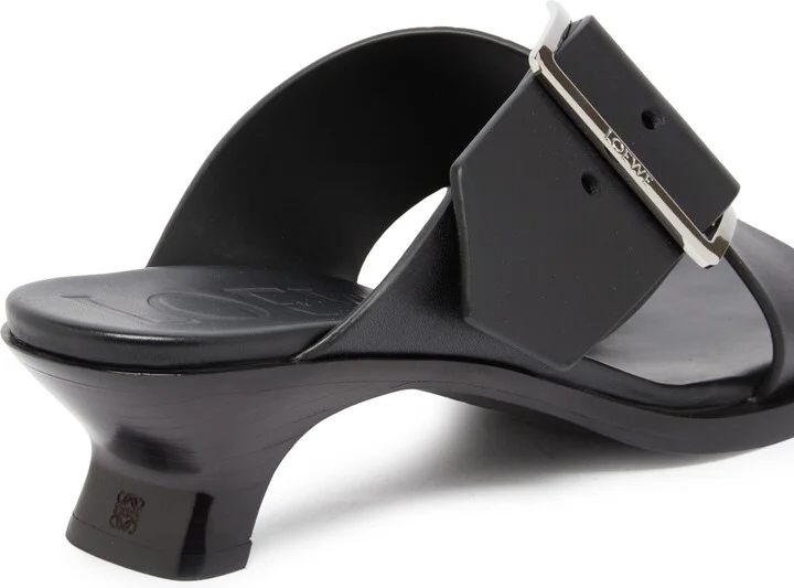 Heeled vegetal leather sandals - Image 7