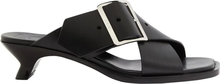 Heeled vegetal leather sandals - Image 9