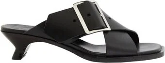 Heeled vegetal leather sandals