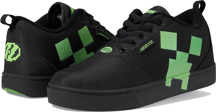 Heelys Pro 20 Minecraft Boy's Shoes Black/Green : Men's 9 M, Canvas/Textile
