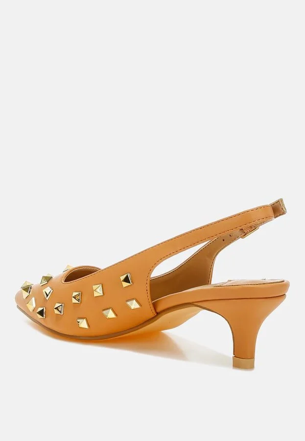 Hegron Stud Embellished Kitten Heels - Image 3