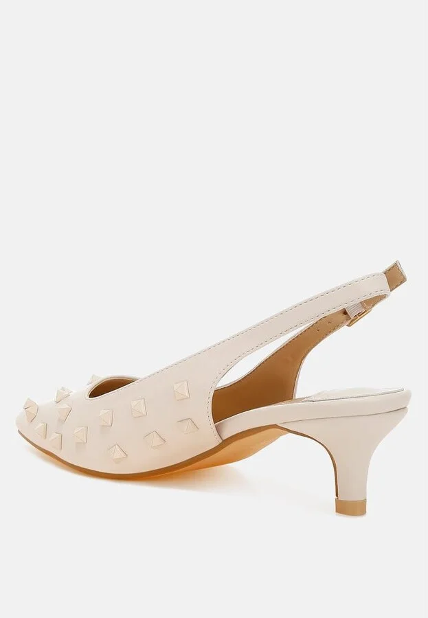 Hegron Stud Embellished Kitten Heels - Image 4