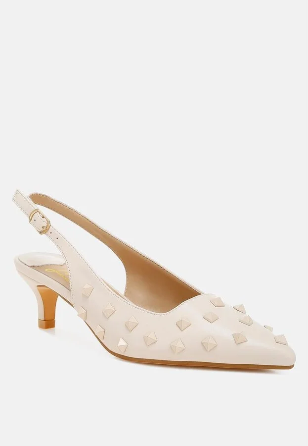 Hegron Stud Embellished Kitten Heels - Image 5
