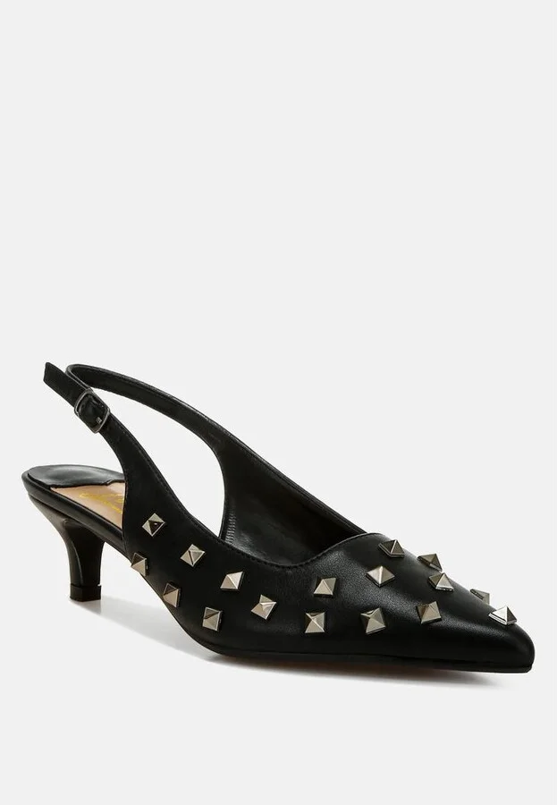 Hegron Stud Embellished Kitten Heels - Image 6