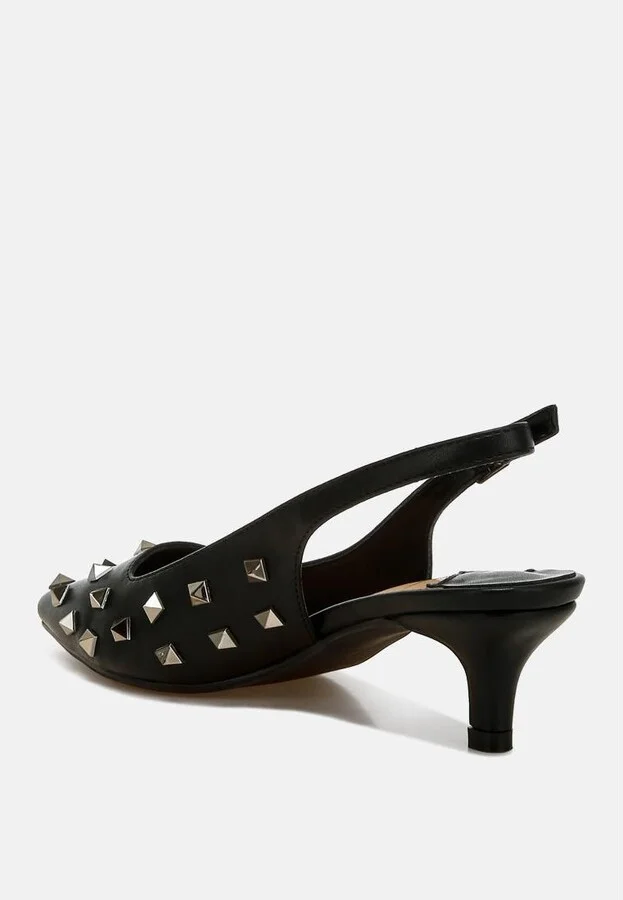 Hegron Stud Embellished Kitten Heels - Image 7