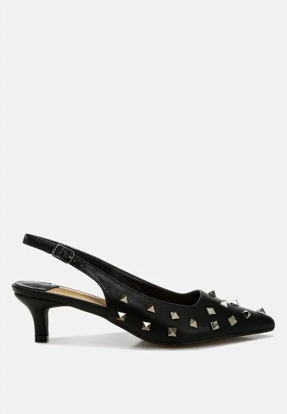 Hegron Stud Embellished Kitten Heels Women