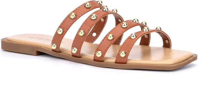 Heidi Cabochon Stud Slide Sandal