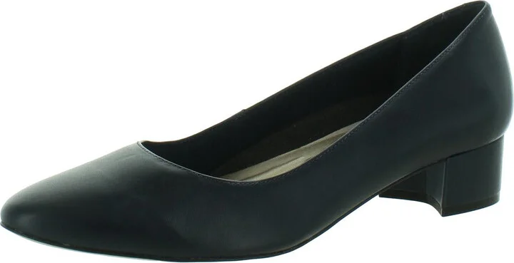 HEIDI II Womens Leather Slip On Block Heels