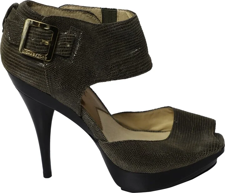Heidi Platform Heels in Black Leather