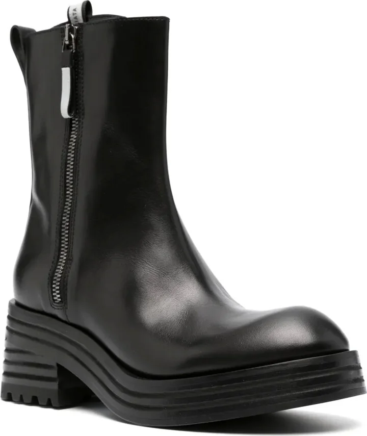 Heidi zip-up brushed-leather boots - Image 2