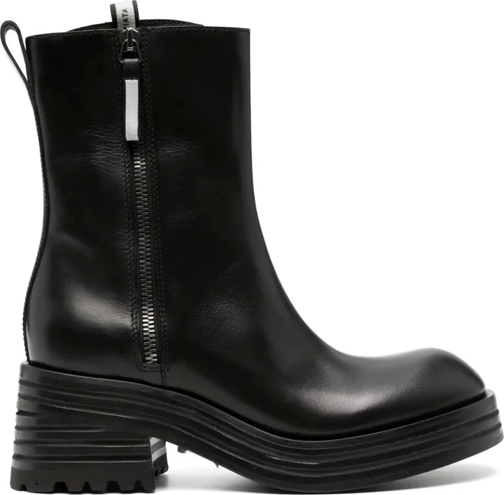 Heidi zip-up brushed-leather boots