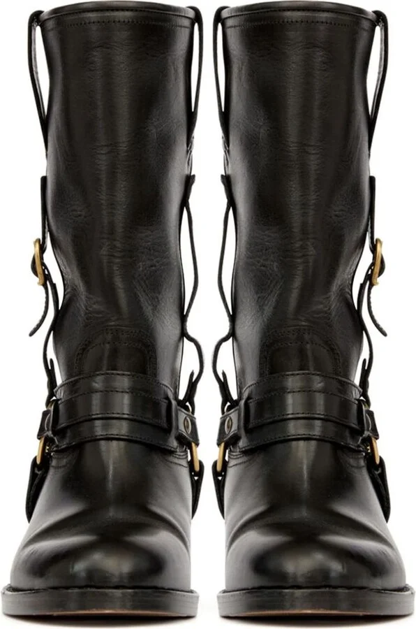 'Heiko' Black Ankle Boots With Studs And Ring In Leather Woman - Image 7