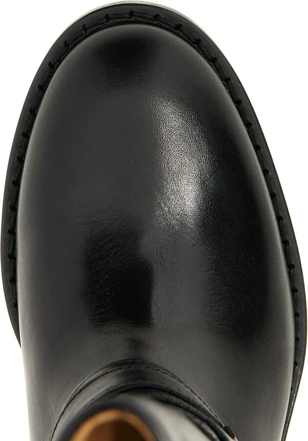 'Heiko' Black Ankle Boots With Studs And Ring In Leather Woman - Image 11