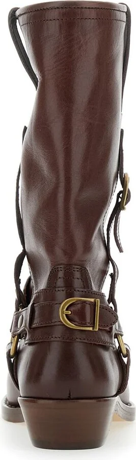 'Heiko' Brown Ankle Boots With Buckle And Stud Embellishments In Leather Woman - Image 4