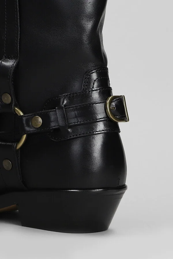 Heiko Low Heels Boots In Black Leather - Image 5