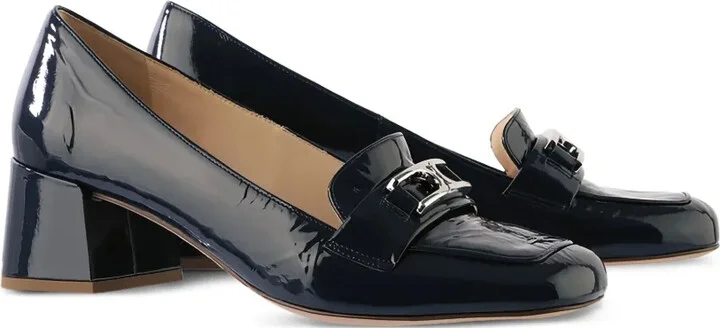 Helen patent-leather block-heel loafers - Image 2