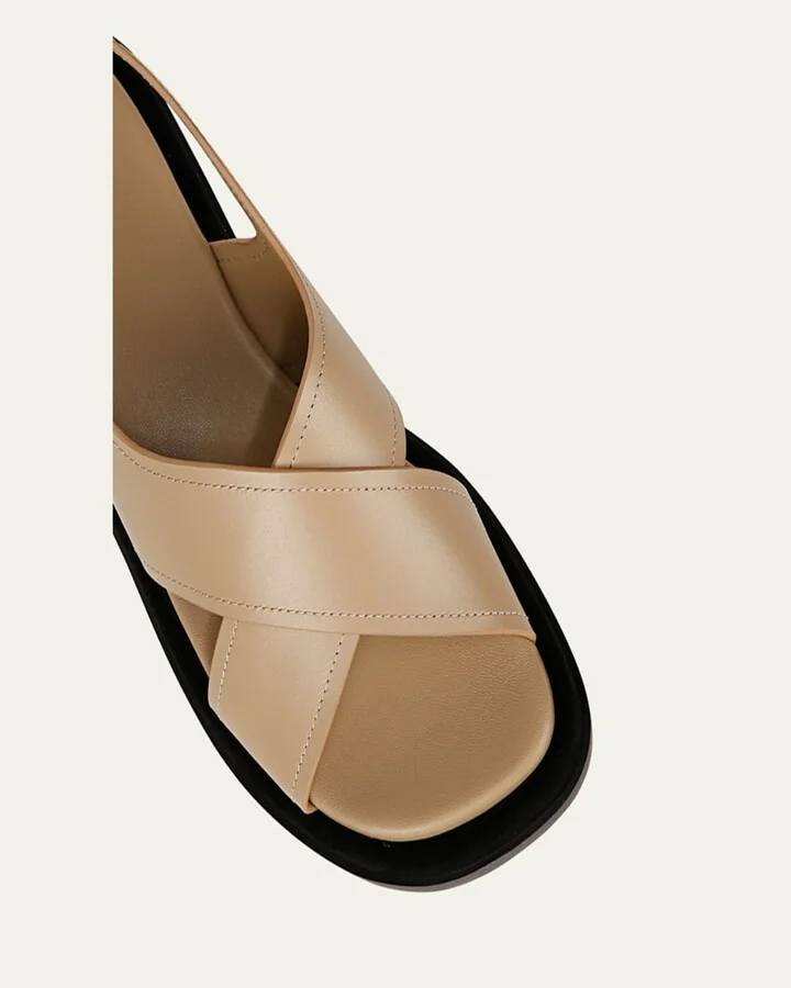 Helena Leather Crisscross Slingback Sandals - Image 2