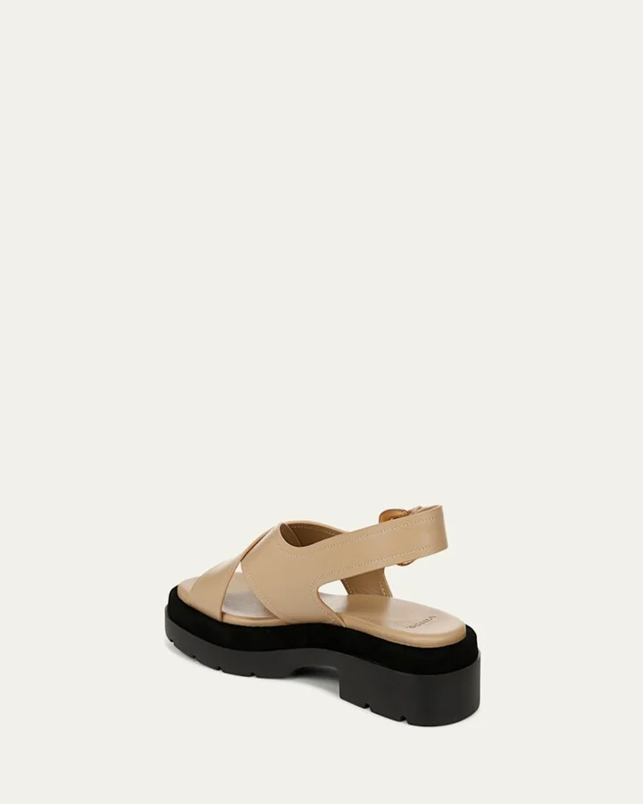 Helena Leather Crisscross Slingback Sandals - Image 3