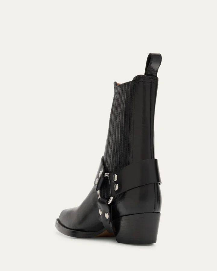 Helena Leather Moto Ankle Boots - Image 4