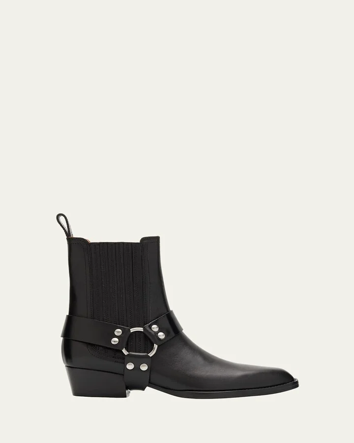 Helena Leather Moto Ankle Boots