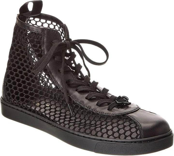 Helena Mesh & Leather High-Top Sneaker