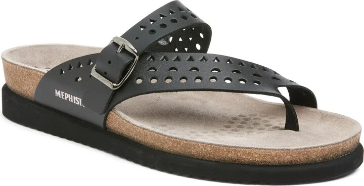 Helena Perforated Toe Loop Sandal