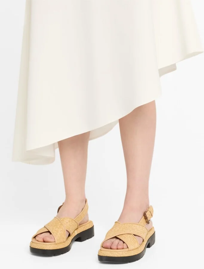 Helena Raffia Lug-Sole Sandals - Image 4