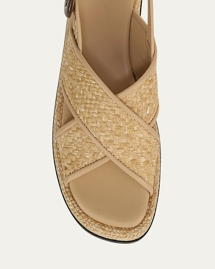 Helena Raffia Lug-Sole Sandals - Image 4