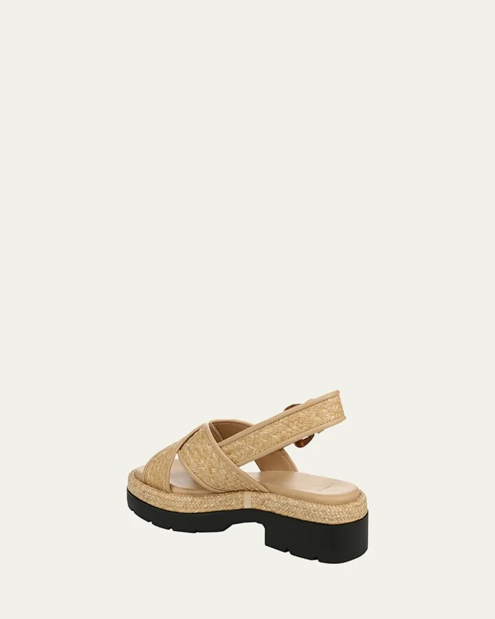 Helena Raffia Lug-Sole Sandals - Image 6