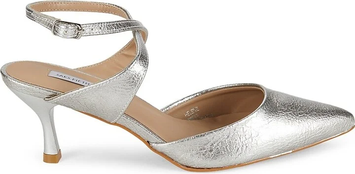 Helene Pewter Crisscross Pumps
