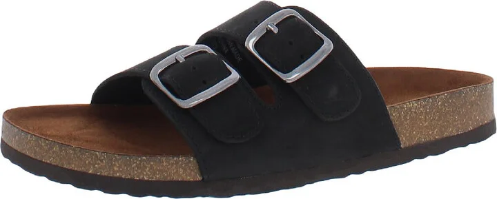 Helga Womens Suede Floral Slide Sandals