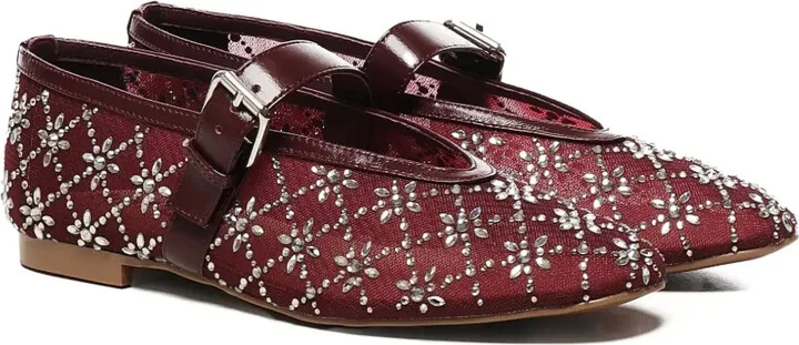 Helia buckle-strap rhinestone flats - Image 2