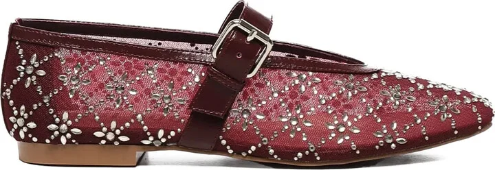 Helia buckle-strap rhinestone flats