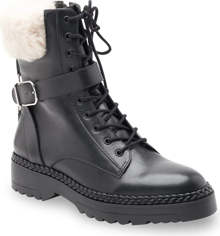 Helina Combat Bootie with Faux Shearling