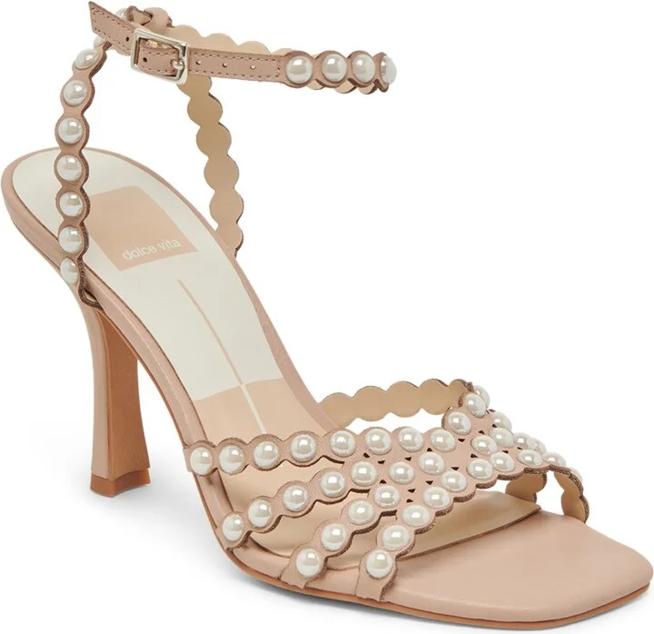 Hellen Pearly Bead Ankle Strap Sandal