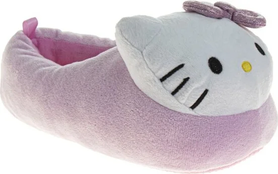 Hello Kitty Ladies Dual Sizes 3D SlippersPink/White, Size: