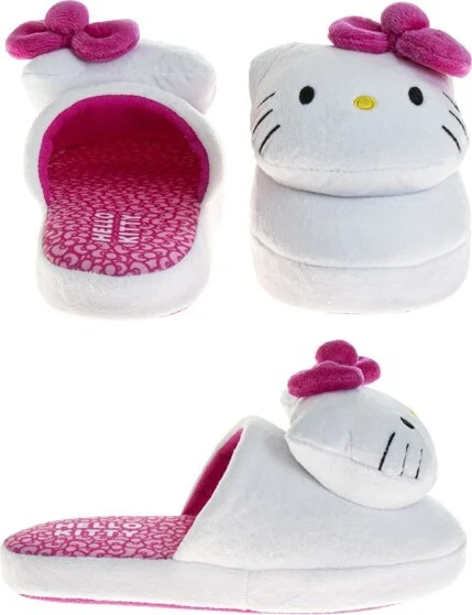 Hello Kitty Ladies Dual Sizes SlippersWhite/Fuchsia, Size: - Image 2