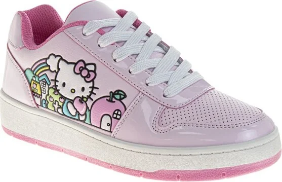 Hello Kitty Women's Lace Up Vintage Fashion Sneakers.Pink, Size: