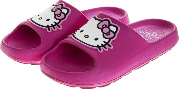 Hello Kitty Women's Slip On Waterproof Slides.Fuchsia, Size: 9/10