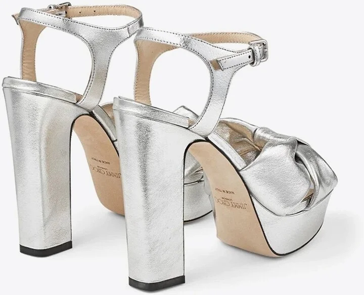 Heloise 120 Metallic Nappa Leather Platform Sandals - Image 2