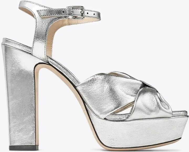 Heloise 120 Metallic Nappa Leather Platform Sandals