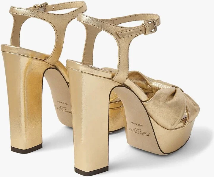 Heloise 120 Platform Sandals in Metallic Nappa Leather - Image 2