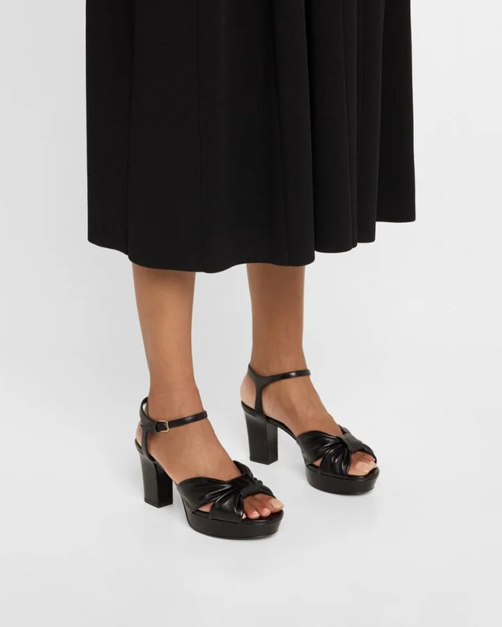 Heloise Leather Knot Platform Sandals - Image 2