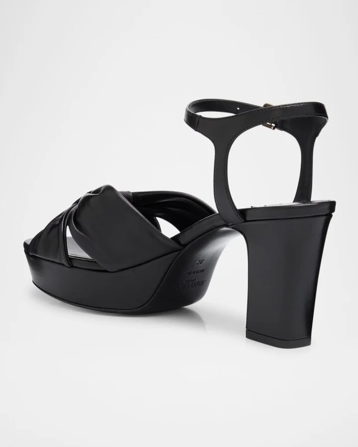 Heloise Leather Knot Platform Sandals - Image 3