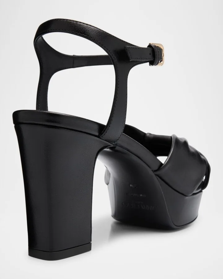 Heloise Leather Knot Platform Sandals - Image 10