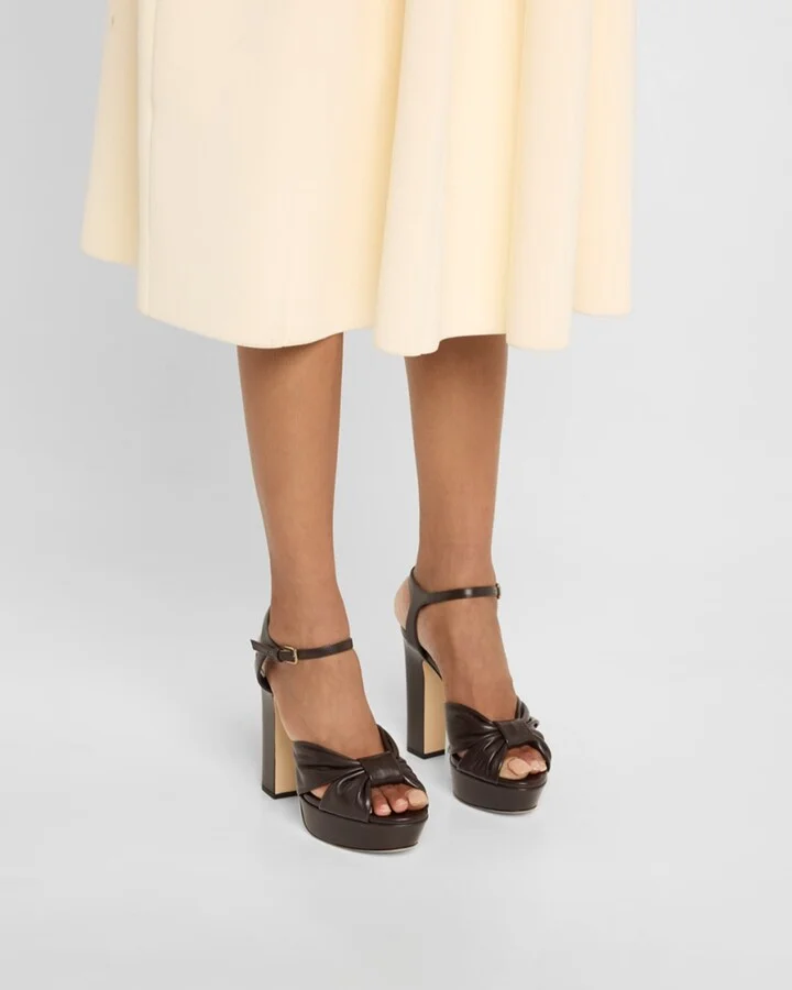 Heloise Leather Knot Platform Sandals - Image 9