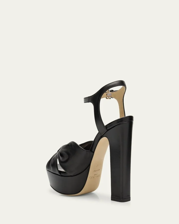 Heloise Leather Knot Platform Sandals - Image 2